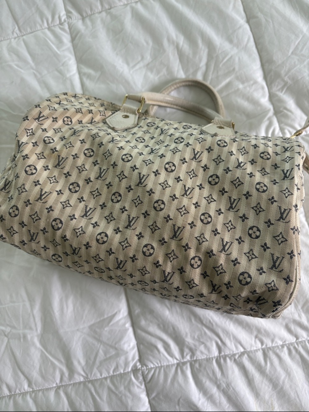Louis Vuitton Beige and Brown Monogram Canvas Satchel